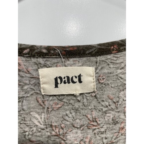 Pact Revive Mini Dress Size Medium Floral Babydoll Organic Cotton Boho Grape - Picture 4 of 8